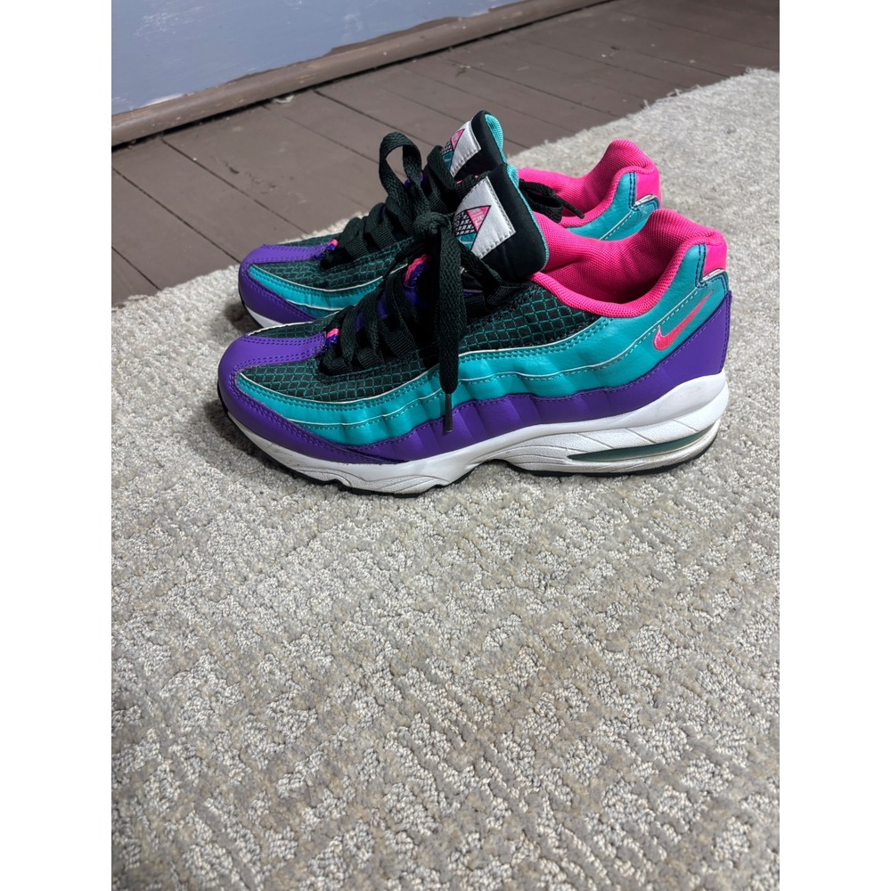 Nike Air Max 95 Youth‎ Shoes Purple Teal Pink Black Athletic Sneakers Size 6Y